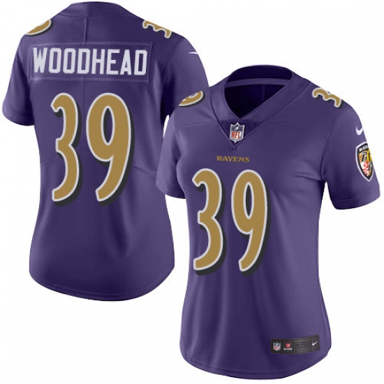 Women's Nike Baltimore Ravens #39 Danny Woodhead Limited Purple Rush Vapor Untouchable NFL Jersey - Ujersey