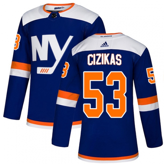 Men's Adidas New York Islanders #53 Casey Cizikas Premier Blue Alternate NHL Jersey - Ujersey
