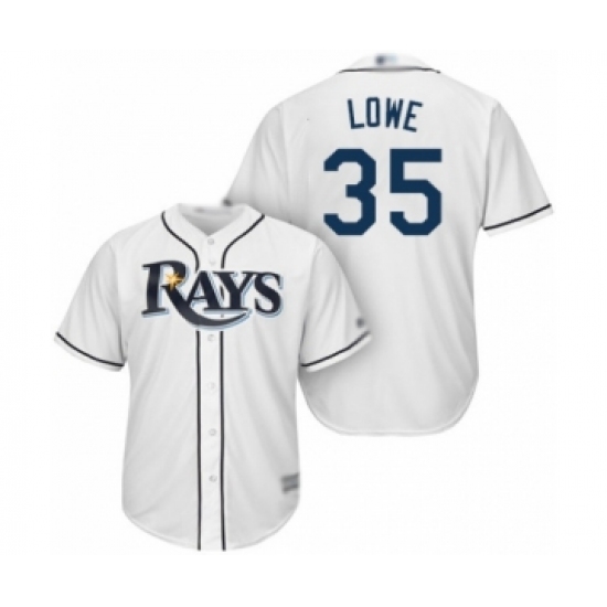 Youth Tampa Bay Rays #35 Nate Lowe Authentic White Home Cool Base Baseball Player Jersey - Ujersey