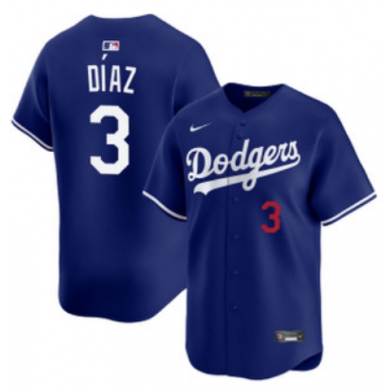 Men's Los Angeles Dodgers #3 Edwin Díaz Royal Cool Base Stitched Baseball Jersey - Ujersey