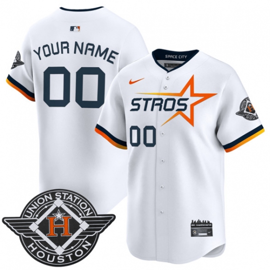 Men's Houston Astros Active Player Custom White 2025 City Connect Limited Stitched Baseball Jersey - Ujersey