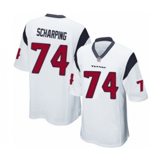 Men's Houston Texans #74 Max Scharping Game White Football Jersey - Ujersey