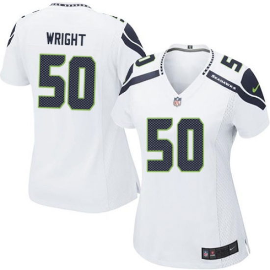 Women's Nike Seattle Seahawks #50 K.J. Wright Game White NFL Jersey - Ujersey
