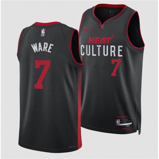 Men's Miami Heat #7 Kel'el Were Black 2024 Draft City Edition Stitched Basketball Jersey - Ujersey
