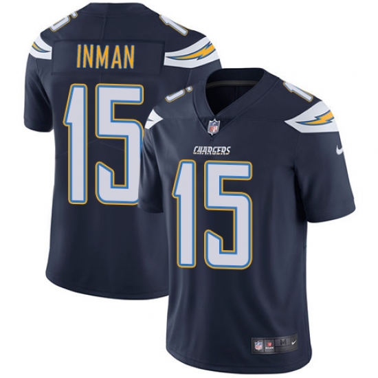 Youth Nike Los Angeles Chargers #15 Dontrelle Inman Navy Blue Team Color Vapor Untouchable Limited Player NFL Jersey - Ujersey