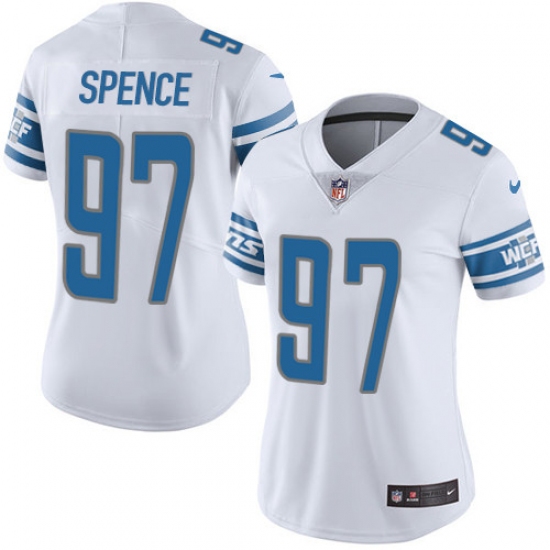 Women's Nike Detroit Lions #97 Akeem Spence Limited White Vapor Untouchable NFL Jersey - Ujersey