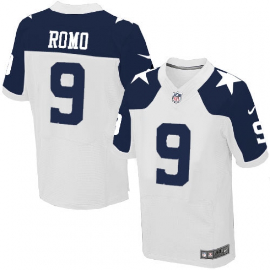 Men's Nike Dallas Cowboys #9 Tony Romo Elite White Throwback Alternate NFL Jersey - Ujersey