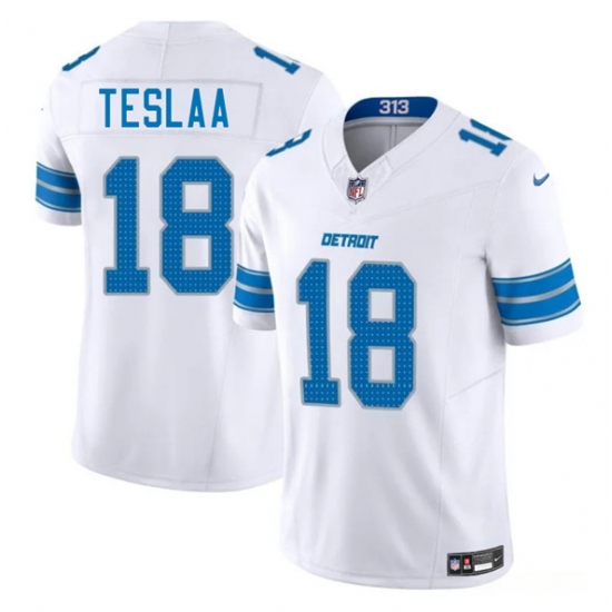 Men's Detroit Lions #18 Isaac TeSlaa White 2025 Draft F.U.S.E. Vapor Limited Football Stitched Jersey - Ujersey