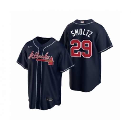 Youth Atlanta Braves #29 John Smoltz Nike Navy 2020 Replica Alternate Jersey - Ujersey