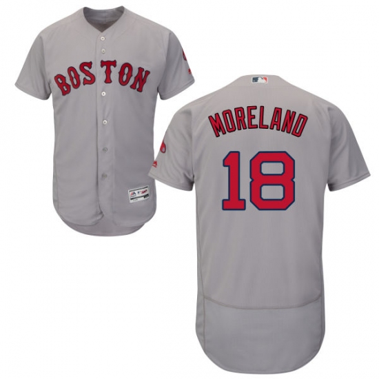 Men's Majestic Boston Red Sox #18 Mitch Moreland Grey Flexbase Authentic Collection MLB Jersey - Ujersey