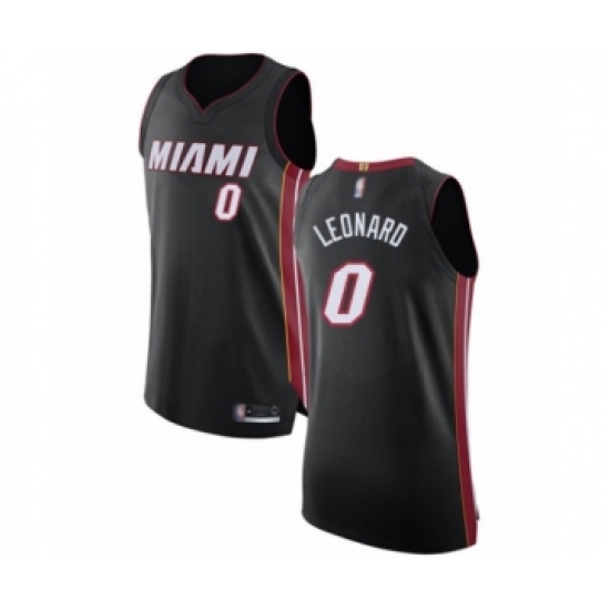 Men's Miami Heat #0 Meyers Leonard Authentic Black Basketball Jersey - Icon Edition - Ujersey