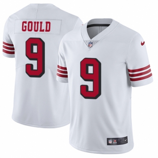 Youth Nike San Francisco 49ers #9 Robbie Gould Limited White Rush Vapor Untouchable NFL Jersey - Ujersey