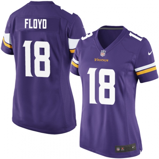 Women's Nike Minnesota Vikings #18 Michael Floyd Game Purple Team Color NFL Jersey - Ujersey