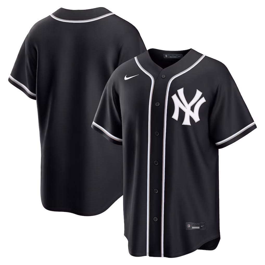 Men's New York Yankees Nike Fashion Replica Black Out Jersey - Vujersey Los Angeles Rams