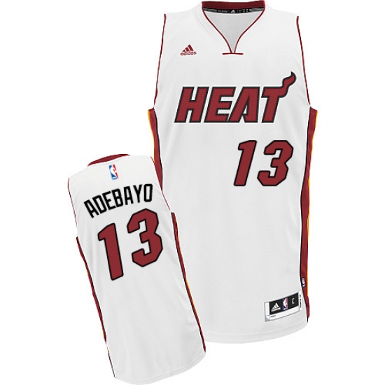 Men's Adidas Miami Heat #13 Edrice Adebayo Swingman White Home NBA Jersey - Ujersey