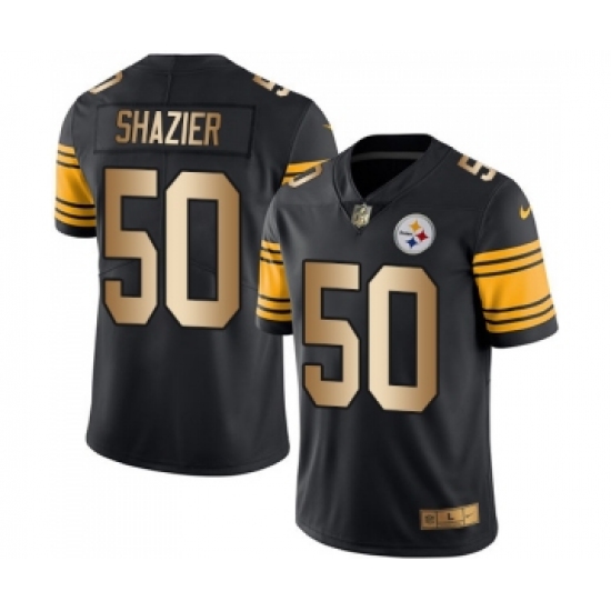Men's Pittsburgh Steelers #50 Ryan Shazier Limited Black Gold Rush Vapor Untouchable Football Jersey - Ujersey