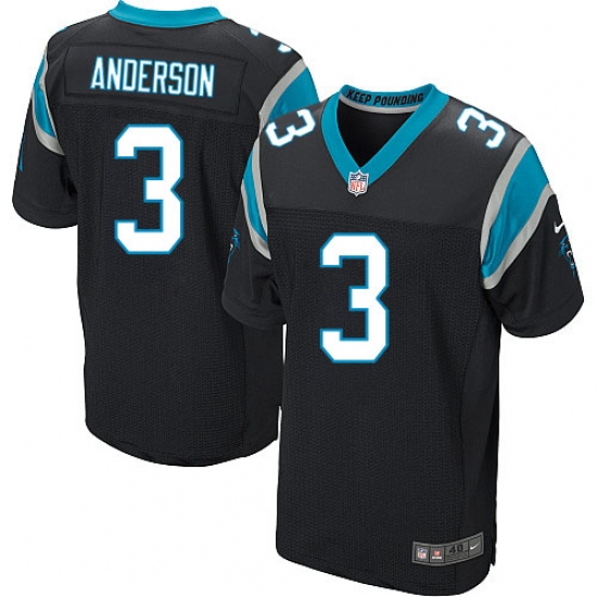 Men's Nike Carolina Panthers #3 Derek Anderson Elite Black Team Color NFL Jersey - Ujersey
