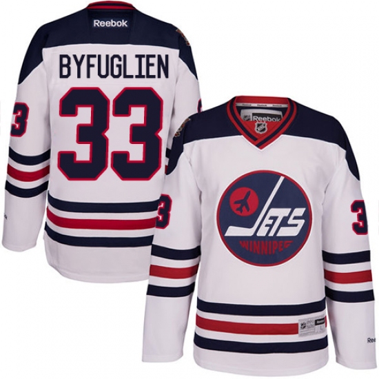 Men's Reebok Winnipeg Jets #33 Dustin Byfuglien Premier White 2016 Heritage Classic NHL Jersey - Ujersey