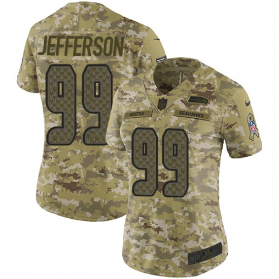 Women's Nike Seattle Seahawks #99 Quinton Jefferson Limited Camo 2018 Salute to Service NFL Jersey - Ujersey