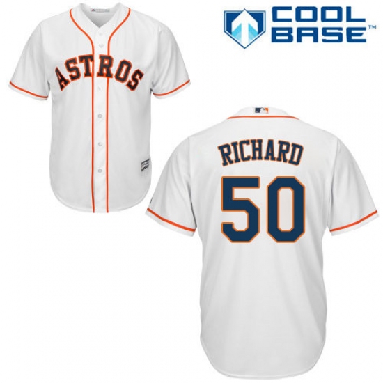Men's Majestic Houston Astros #50 J.R. Richard Replica White Home Cool Base MLB Jersey - Ujersey