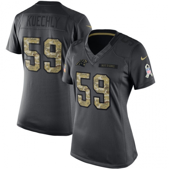 Women's Nike Carolina Panthers #59 Luke Kuechly Limited Black 2016 Salute to Service NFL Jersey - Ujersey