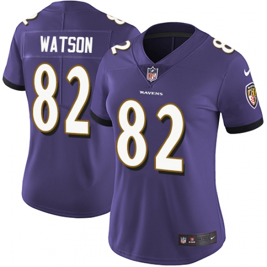 Women's Nike Baltimore Ravens #82 Benjamin Watson Purple Team Color Vapor Untouchable Limited Player NFL Jersey - Ujersey