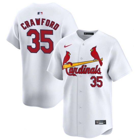 Men's St. Louis Cardinals #35 Brandon Crawford White Home Limited Stitched Baseball Jersey - Ujersey