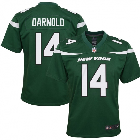 Youth New York Jets #14 Sam Darnold Game Jersey - Green - Ujersey