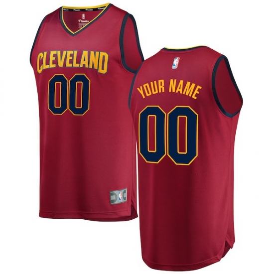 Men's Cleveland Cavaliers Fanatics Branded Wine Fast Break Custom Replica Jersey - Icon Edition - Ujersey