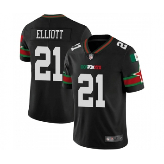 Men's Nike Dallas Cowboys #21 Ezekiel Elliott Black Mexico Vapor Limited Stitched Football Jersey - Ujersey
