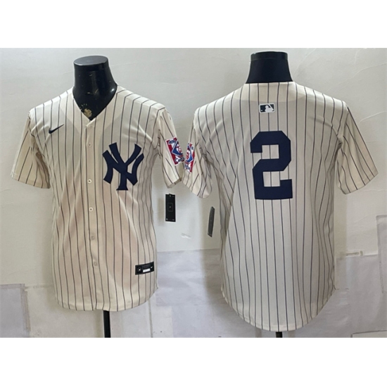 Men's New York Yankees #2 Derek Jeter Cream 2026 Field of Dreams Stadium Stitched Baseball Jersey