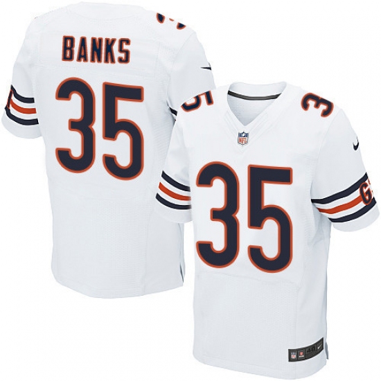 Men's Nike Chicago Bears #35 Johnthan Banks Elite White NFL Jersey - Ujersey