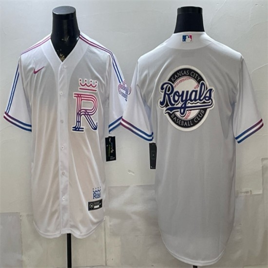 Men's Kansas City Royals Team Big Logo White 2026 City Connect Stadium Stitched Baseball Jersey - Ujersey