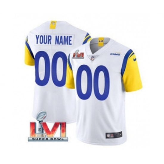 Men's Los Angeles Rams ACTIVE PLAYER Custom 2022 White Super Bowl LVI Vapor Limited Stitched Jersey - Ujersey