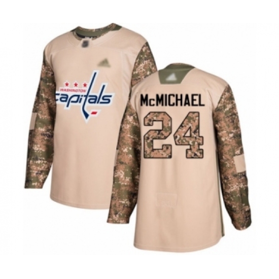 Youth Washington Capitals #24 Connor McMichael Authentic Camo Veterans Day Practice Hockey Jersey - Ujersey