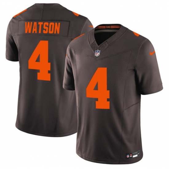 Men's Cleveland Browns #4 Deshaun Watson Brown 2025 F.U.S.E. Alpha Dawg Limited Football Stitched Jersey - Ujersey