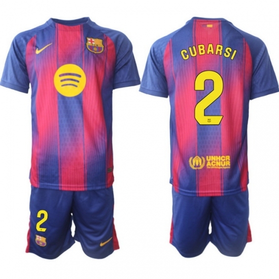 Men FC Barcelona 2026 Soccer Jerseys PinkBlue #2 CUBARSI