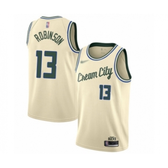 Women's Milwaukee Bucks #13 Glenn Robinson Swingman Cream Basketball Jersey - 2019 20 City Edition - Ujersey