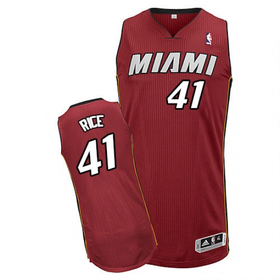 Men's Adidas Miami Heat #41 Glen Rice Authentic Red Alternate NBA Jersey - Ujersey