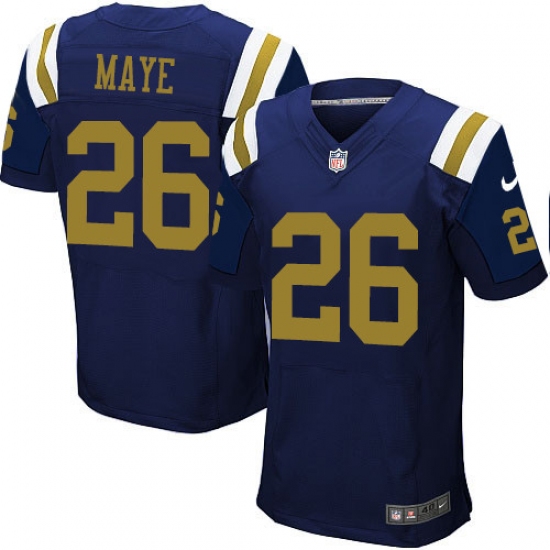Men's Nike New York Jets #26 Marcus Maye Elite Navy Blue Alternate NFL Jersey - Ujersey