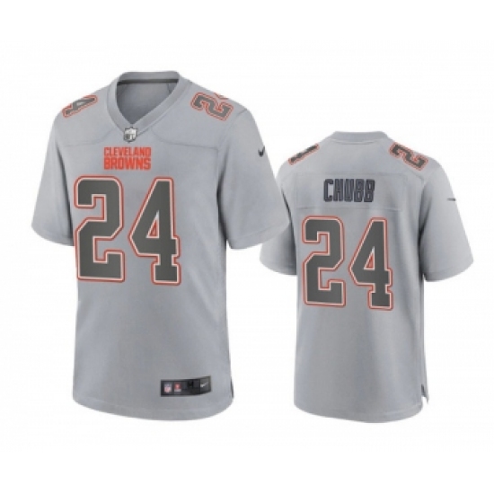 Men's Cleveland Browns #24 Nick Chubb Gray Atmosphere Fashion Stitched Game Jersey - Ujersey