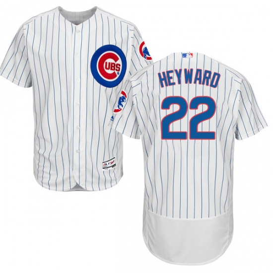 Men's Majestic Chicago Cubs #22 Jason Heyward White Home Flex Base Authentic Collection MLB Jersey - Ujersey