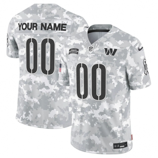 Men's Washington Commanders Active Player Custom 2024 F.U.S.E Arctic Camo Salute To Service Limited Stitched Football Jersey - Ujersey
