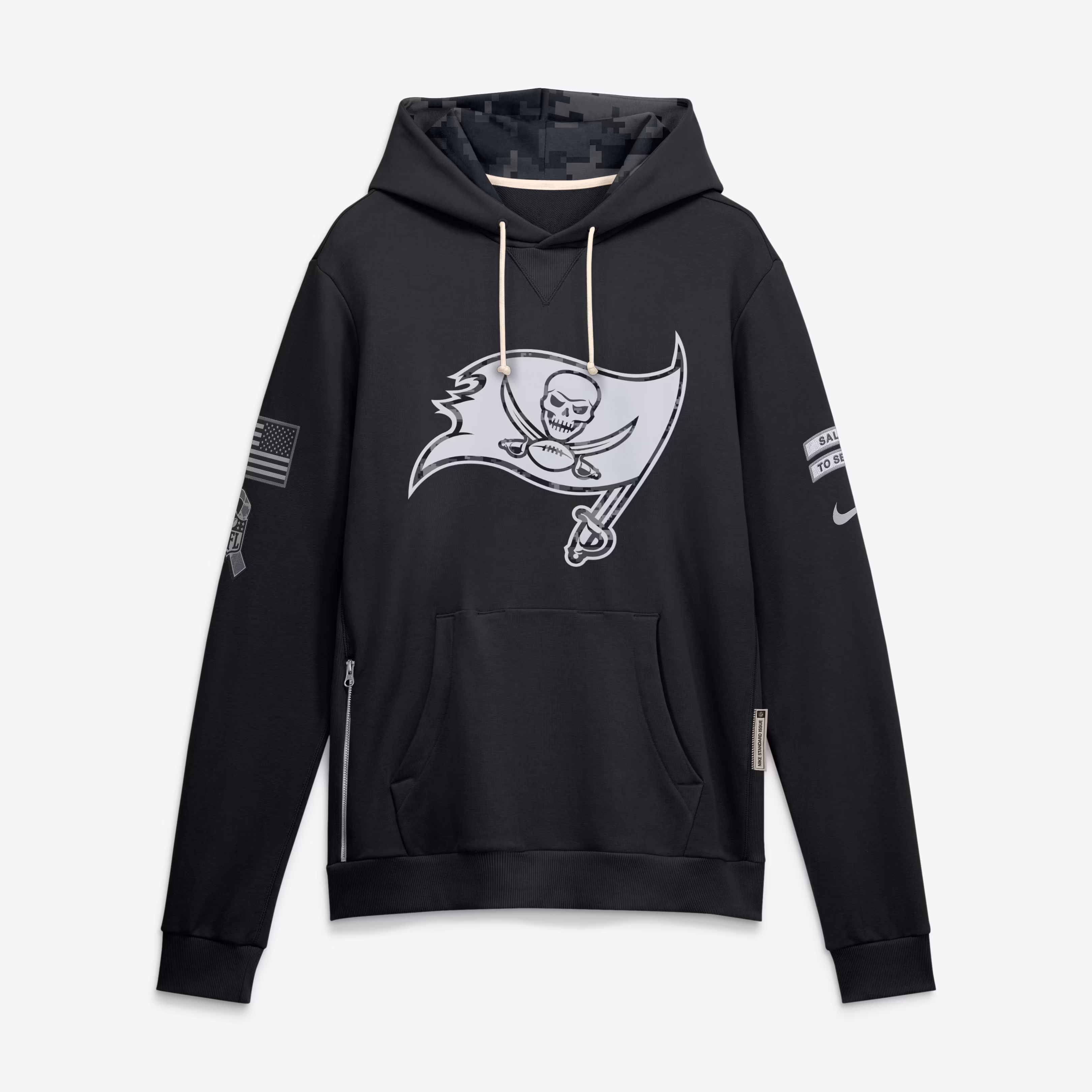 Men's Tampa Bay Buccaneers  Nike Black 2026 Salute to Service Sideline Dri-FIT Pullover Hoodie - U-jersey