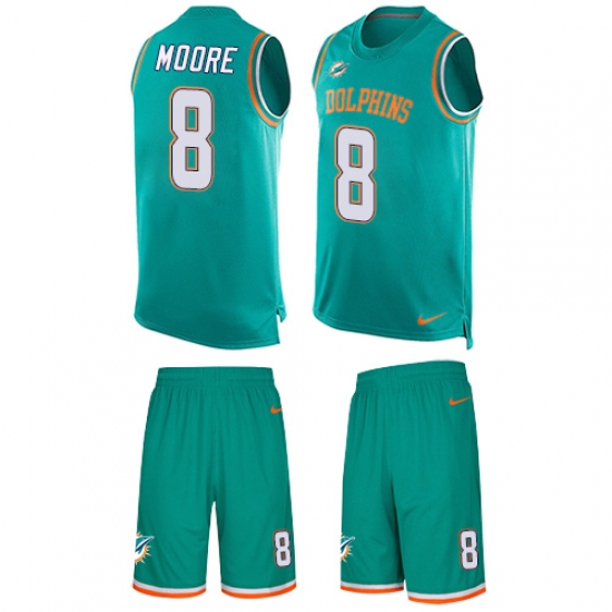 Men's Nike Miami Dolphins #8 Matt Moore Limited Aqua Green Tank Top Suit NFL Jersey - Ujersey