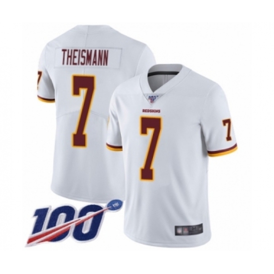 Youth Washington Redskins #7 Joe Theismann White Vapor Untouchable Limited Player 100th Season Football Jersey