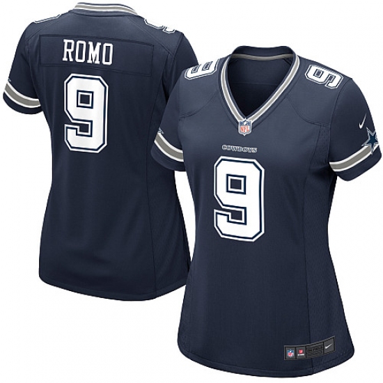 Women's Nike Dallas Cowboys #9 Tony Romo Game Navy Blue Team Color NFL Jersey - Ujersey