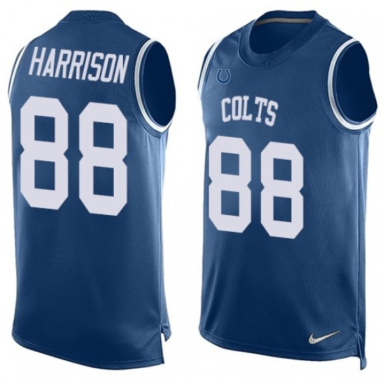 Men's Nike Indianapolis Colts #88 Marvin Harrison Limited Royal Blue Player Name & Number Tank Top NFL Jersey - Ujersey