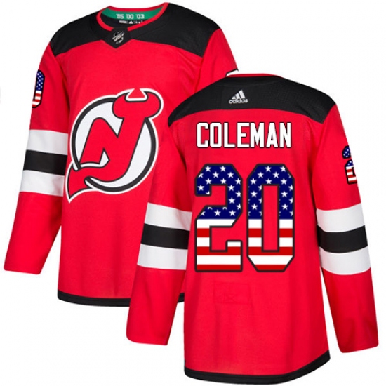 Youth Adidas New Jersey Devils #20 Blake Coleman Authentic Red USA Flag Fashion NHL Jersey - Ujersey