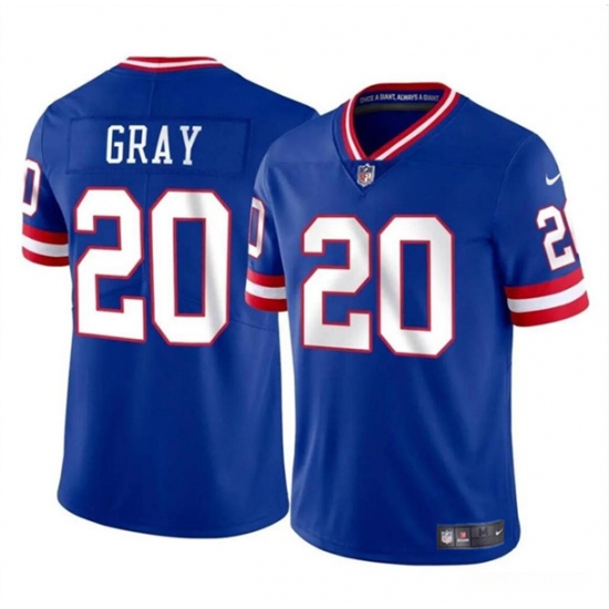 Men's New York Giants #20 Eric Gray Royal Throwback Vapor Untouchable Limited Football Stitched Jersey - Ujersey